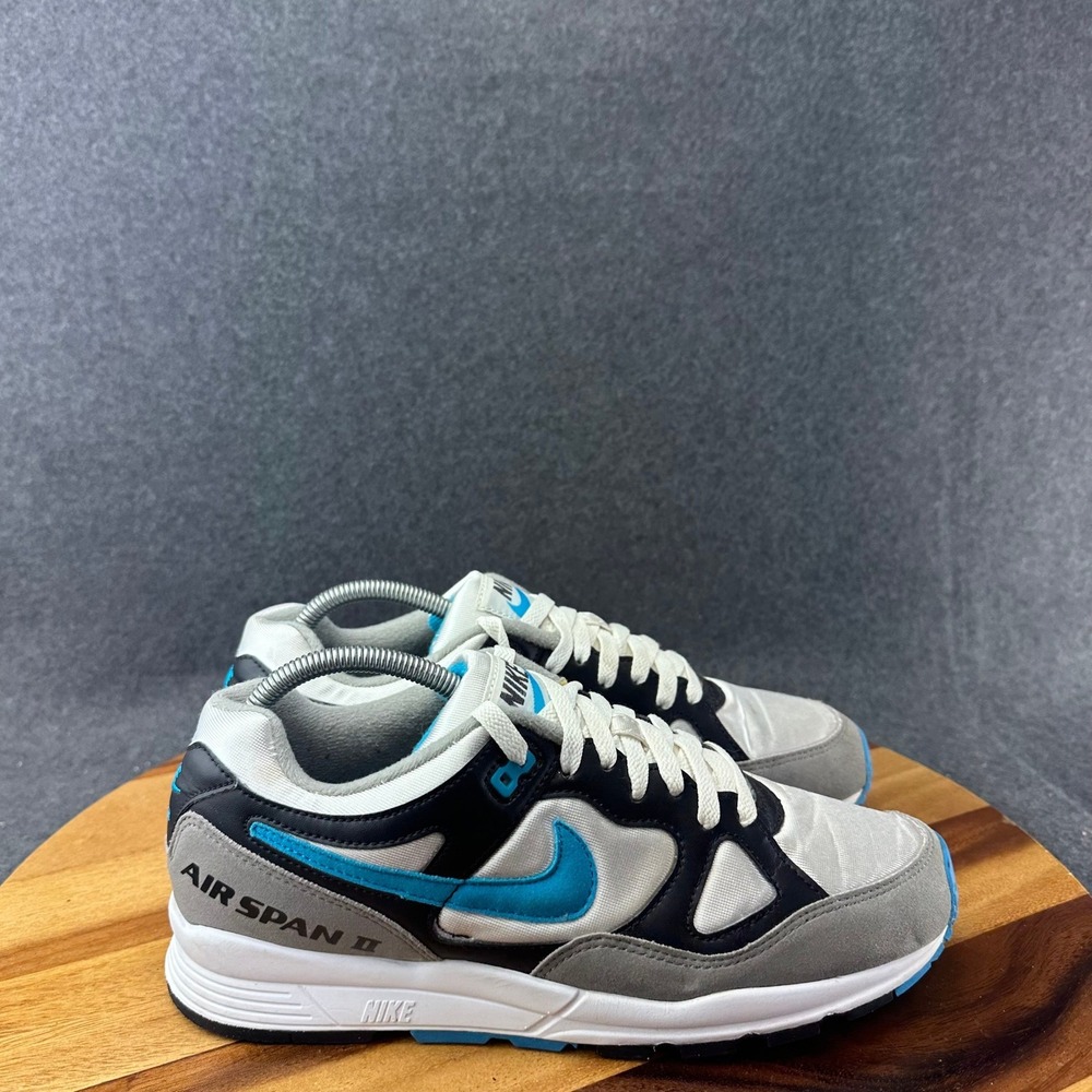Nike Air Span 2 Black Laser Blue White Running Shoes Size 9 AH8047-001